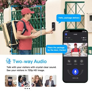 Sonnette vidéo intelligente Bmax BT35, caméra de sécurité WiFi 720P, vision nocturne, résistance à l'eau, alimentation par batterie, détection de mouvement, <span class=keywords><strong>Aiwit</strong></span> - Product Image 4