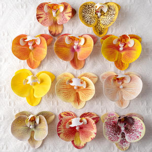 Phalaenopsis a <span class=keywords><strong>testa</strong></span> singola artificiale 9cm orchidea rosa <span class=keywords><strong>rossa</strong></span> fatta a mano a lunga durata fiore decorativo di alta qualità matrimonio san valentino - Product Image 3