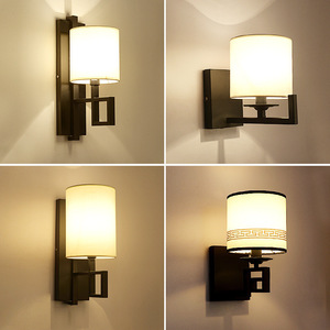 Lámpara de pared de estilo chino con pantalla de tela, luz Led, Base de bombilla E27 para sala de estar, pared de TV, pasillo de Hotel, iluminación de escalera - Product Image 2