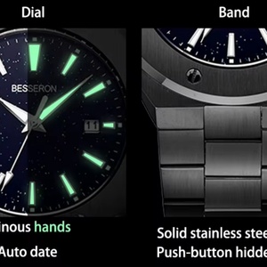 ODM Design Your Own Wrist <b>Watch</b> Stainless Steel <b>Black</b> Color Japan Quartz Movement Men Wrist <b>Watch</b> - Product Image 6