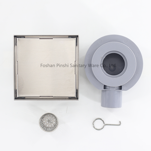 Proveedor de Foshan: Drenaje de Ducha Invisible de 6 Pulgadas con Adaptador de Salida Horizontal, Negro, Acero Inoxidable 304, Drenaje de Piso con Inserción para Azulejos - Product Image 6
