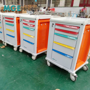 Xe đẩy cấp cứu hiện đại 5 ngăn kéo, hộp gây mê trong suốt, khung hợp kim nhôm, dùng trong bệnh viện, sử dụng lâm sàng - Product Image 6