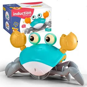 Baby Crawling Crab Toy with Light Up Music Automatic Walking Crab Toy Electric Runaway Crab