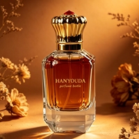 Flacon de parfum vintage en verre transparent/ambre avec bouchon couronne 30ml/50ml/100ml, pulvérisateur rectangulaire, gravure personnalisée, boîte sur mesure