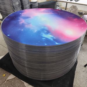 Round <b>Gaming</b> Mouse Pad With Pentagram Design Black Fabric Waterproof Anti-Slip Surface <b>For</b> <b>Desk</b> Use - Product Image 3