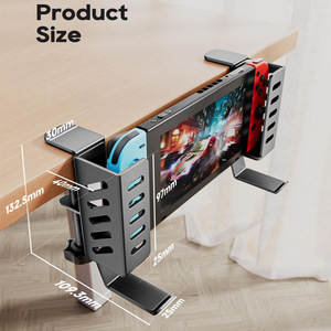 Organizer Laterale per Scrivania <span class=keywords><strong>da</strong></span> Ufficio, Porta Laptop in Acciaio Salvaspazio, Accessorio Multifunzione, Supporto per Tastiera - Product Image 5