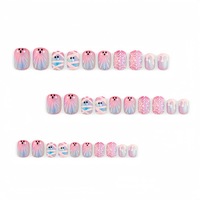 Faux Ongles Y2K Kawaii Gothique Rose Pastel Aurore 3D Effet Fantôme à Presser, Mignons Halloween Momie & Toile d'Araignée Faits Main, 30 Pièces