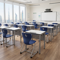 Ensemble bureau et chaise individuels en bois pour salle de classe - Mobilier scolaire