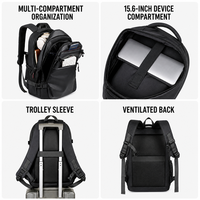 Sac à dos professionnel OEM personnalisé multi-compartiments avec compartiment pour ordinateur portable 15,6 pouces et pochette pour chariot, idéal pour les acheteurs en voyage