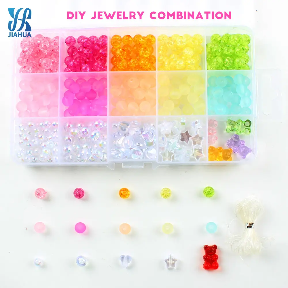 JH 15 Warna membuat perhiasan Kit DIY Pulsera Hacer manik-manik kristal membuat Kit