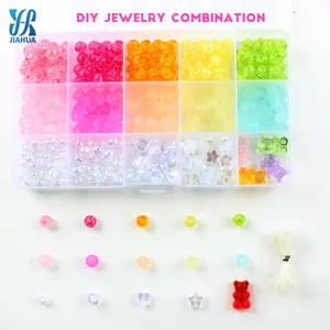 JH 15 Colores Schmuck herstellungs set DIY Pulsera Hacer Kristall perlen herstellungs set