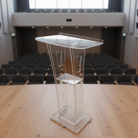 Pupitre personnalisé écologique portable en acrylique pour discours, présentations et conférences en salle, en PMMA, pour usage en église et à l'école