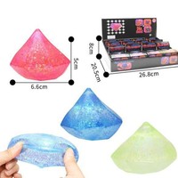Jouet anti-stress souple en maltose, directement de l'usine, en forme de glaçons transparents à rebond lent, vente en gros de jouets anti-stress souples