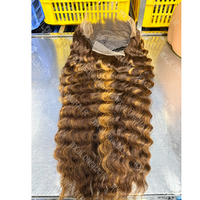 Meilleures ventes : Perruque frontale en dentelle HD 13x6 à ondulations ananas, en cheveux humains bruts avec mèches, cuticules alignées, pour professionnels