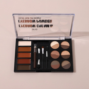 Professional Custom Logo Waterproof 6 Colors Eyebrow <strong>Stamp</strong> Powder Highlighter Wax <strong>Brow</strong> 10pcs Stencil Makeup <strong>Kit</strong> - Product Image 6
