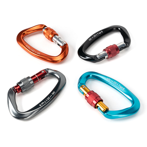 Champion Heavy Duty para <span class=keywords><strong>hamaca</strong></span> de escalada, equipo para acampar al aire libre 25kN D-shape Screwgate Locking Mosquetón Clip Professional Ro - Product Image 5
