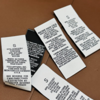 Étiquette écologique en satin de soie, étiquette d'entretien en polyester 100 personnalisée pour vêtements