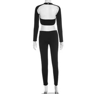 Combinaison décontractée pour femme, nouvelle collection, à découpes, extensible, ajustée, à manches longues, tendance - Product Image 6