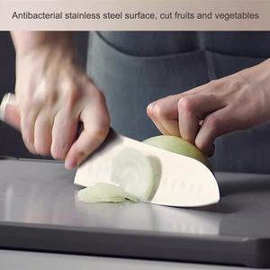 <span class=keywords><strong>Planche</strong></span> <span class=keywords><strong>à</strong></span> <span class=keywords><strong>découper</strong></span> en acier inoxydable de qualité alimentaire de cuisine <span class=keywords><strong>antibactérienne</strong></span> anti-moisissure - Product Image 6