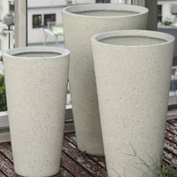 Pot Bunga Taman Multi-warna Terlaris, Pot Tanam Luar Ruangan, Pot Bunga Serat Tanah Liat, Lubang Drainase, Ramah Lingkungan, Berlapis Glasir