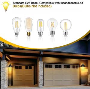 Stile tradizionale-Lampade impermeabili da esterno da 8 pollici di larghezza per 10 pollici di finitura nera alta luci di montaggio a parete per portico di <span class=keywords><strong>casa</strong></span> - Product Image 5