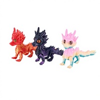 Figurine de dragon articulée imprimée en 3D, créature mythique flexible en cristal, décoration de bureau, anti-stress, cadeau esthétique en PLA