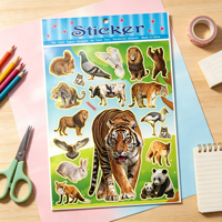 Lot d'autocollants en gros pour enfants – Autocollants découpés à l'emporte-pièce sur le thème des animaux de dessin animé, des fleurs et des princesses