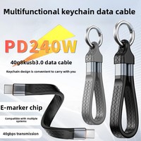 Kabel Data Nylon Dual Type-C Fitur Lengkap 240W Pengisian Cepat Kecepatan Transmisi 40G Proyeksi Layar HD 8K Power Bank Kamera