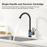 Robinet de cuisine et de salle de bain moderne en acier inoxydable à levier unique, à montage sur plan, avec fonction eau froide, vente en gros