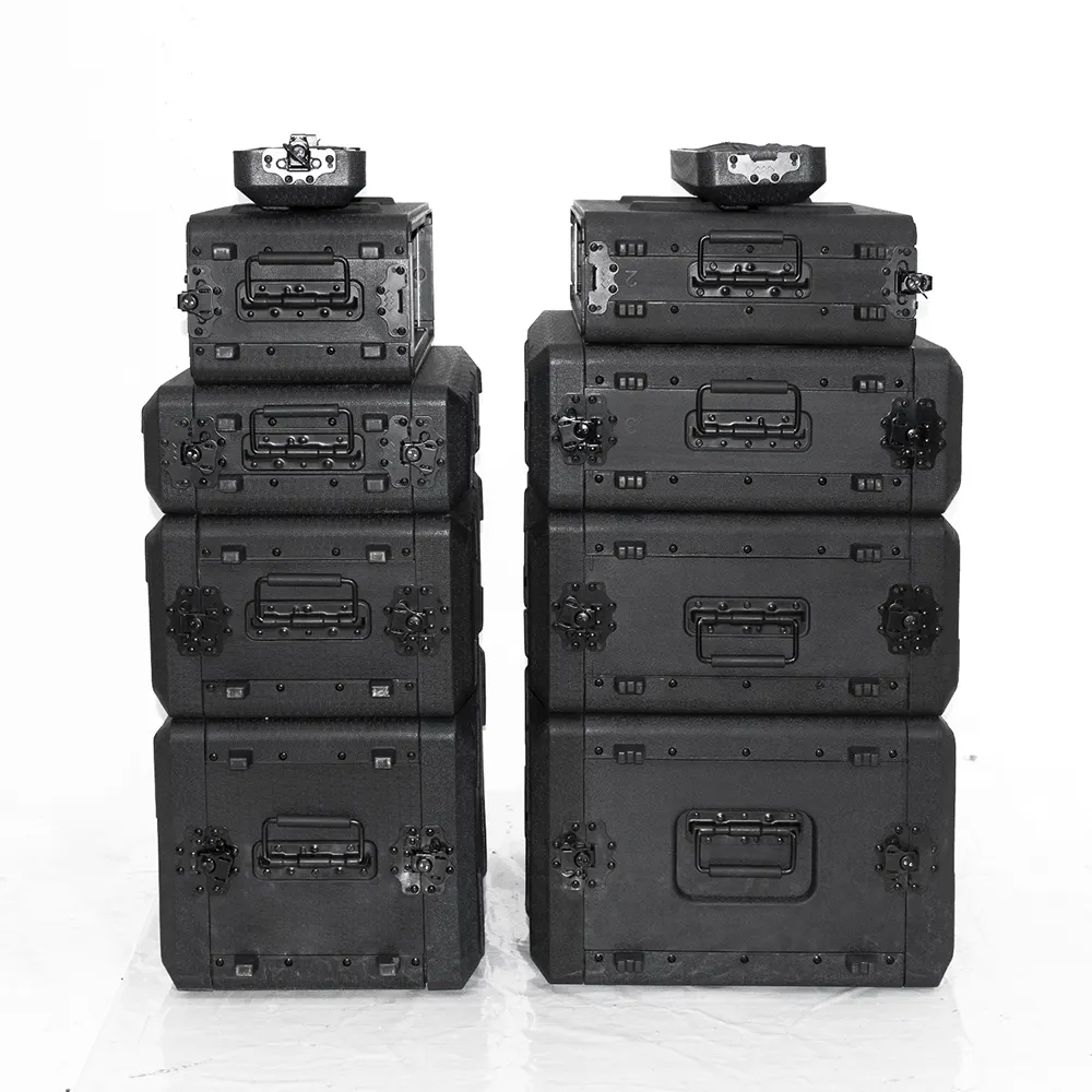 390mm depth 2U 4U 6U 8U 10U Plastic Rack mount Case / Amp cases for music