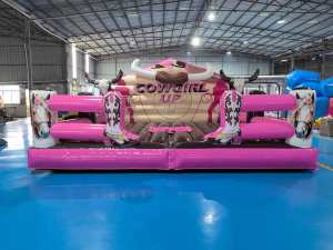 Toro Mecánico Inflable Rosa para Fiestas y Eventos, de Grado Comercial, con Colchón de PVC - Product Image 1