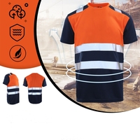 T-shirt de travail réfléchissant personnalisé pour hommes, en polyester vert, haute visibilité, classe 3 ANSI, avec LED clignotante, tissu respirant, logo personnalisé