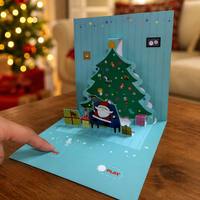 Carte de Noël musicale 3D pop-up de luxe, faite à la main, solution de marquage publicitaire pour les fêtes