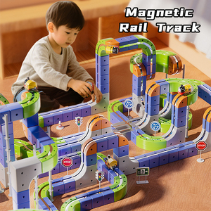 Bloques de Construcción Magnéticos, Pistas, Juguete de Coche Mágico, Ensamblaje DIY, STEM Educativo, Riel de Plástico, <span class=keywords><strong>Tren</strong></span>, Cubo, Juego de Juguetes de Encaje para Niños de 3+ Años - Product Image 2