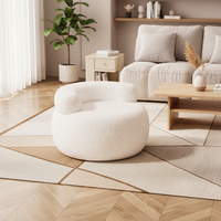 Nordischer Creme-Samt Einzelsessel Moderner Lazy Curve U-förmiger Sessel Multifunktional für Wohnzimmer Schlafzimmer Esszimmer