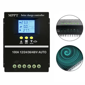 60/80/100A MPPT Solar Charge Controller 12/24/36/48V LCD Display Solar Panel Battery Intelligent Regulator for Lead-acid/Lithium
