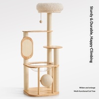 Arbre à chat et structure d'escalade en chêne massif, best-seller, avec griffoir vertical intégré, design peu encombrant pour chats