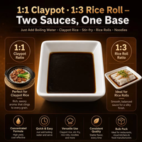 Sauce au riz pour nouilles de riz |   Base de Sauce Cantonaise pour Mijoteuse 1:1 à Mélanger avec de l'Eau Sachet/Drum - Durée de Conservation 12 Mois - Vente en Gros