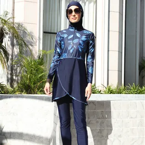 MOTIVE FORCE Benutzer definierte muslimische Bade bekleidung Frauen bescheidene Patchwork Hijab Mode muslimische Bade bekleidung islamischer Badeanzug bescheidener Badeanzug