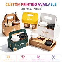 Support de tasse en papier avec insert de plateau et manchon pour boissons à emporter, café, thé, fleurs, snacks, biscuits, pâtisseries - Vente chaude