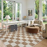 Luxuriöser Rutschfester Waschbarer Bodenteppich Neutrales Klassisches Geometrisches Muster Großflächiger Teppich für Wohnzimmer Schlafzimmer