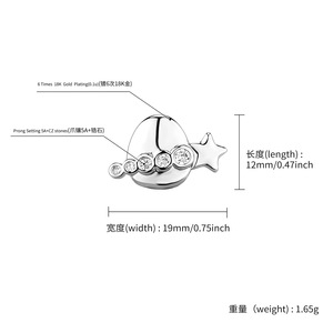 Grillz dentaire <span class=keywords><strong>en</strong></span> laiton plaqué <span class=keywords><strong>or</strong></span> véritable avec zircon, 1 rangée de pierres <span class=keywords><strong>en</strong></span> forme d'étoile, pour un seul dentier, diamants CZ - Product Image 4