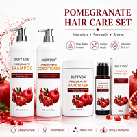Kit de Soins Capillaires à la Grenade Rouge Naturelle 900ml pour Cheveux Afro 4C : Shampoing, Après-Shampoing, Masque, Huile et Coloration Hydratation Intense