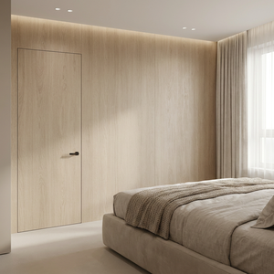 Puerta de Madera Integrada en la Pared, Insonorizada 35dB, Recubierta con Lámina de PVC, Impermeable, para Residencias Modernas - Product Image 2