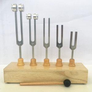 Kit de diapasons pour expériences de physique en gros, 128, 256, 512, 1024, 2048 Hz, avec boîte de résonance en bois pour laboratoire scolaire - Product Image 1