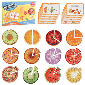 Juguete Educativo de Papel con Tablero Magnético de Fracciones de Frutas Montessori para Niños, para Estudiantes de <span class=keywords><strong>Primaria</strong></span> - Product Image 3