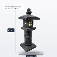 Air Mancur Taman Pagoda Zen Jepang dari Resin Poli, Lampu Jalan Luar Ruangan Besar, Tahan Air, Dekorasi Teras Berdiri di Lantai