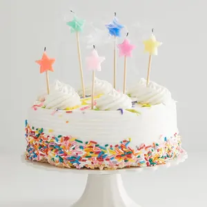 Bougies de gâteau de joyeux anniversaire étoile de dessin animé créatif pour enfants bougies de gâteau d'anniversaire de fête