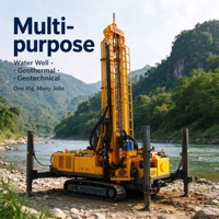 Foreuse de puits d'eau de 330 m, force de levage de 18 T, machine de forage sur chenilles avec tube de forage de 6 m