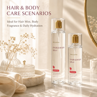 Flacon pulvérisateur personnalisé pour cheveux et corps 100ml 120ml 150ml 250ml avec pompe dorée pour lotion parfumée et emballage de soins personnels